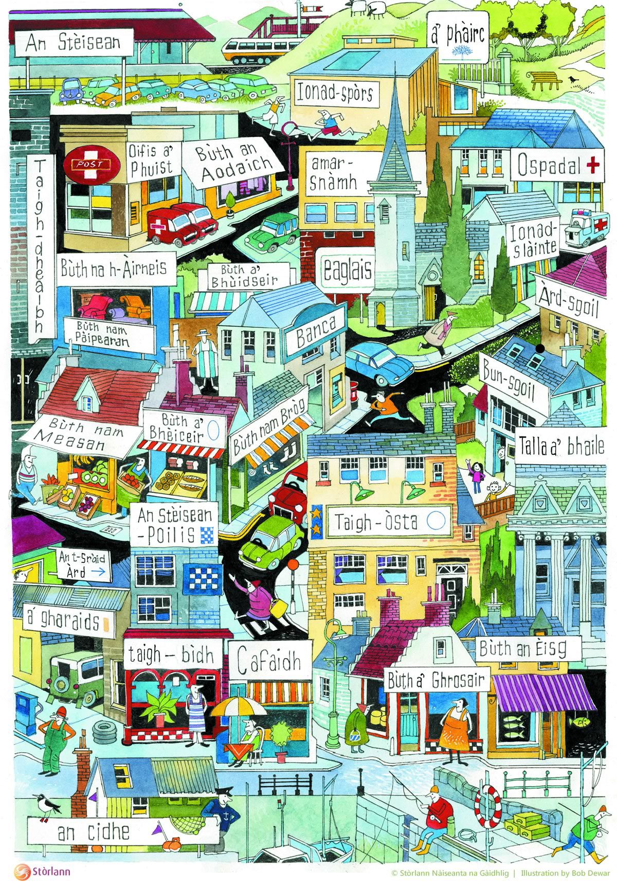 Illustration of town